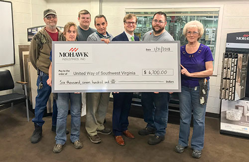 Members of the United Way of Southwest Virginia with Check.
